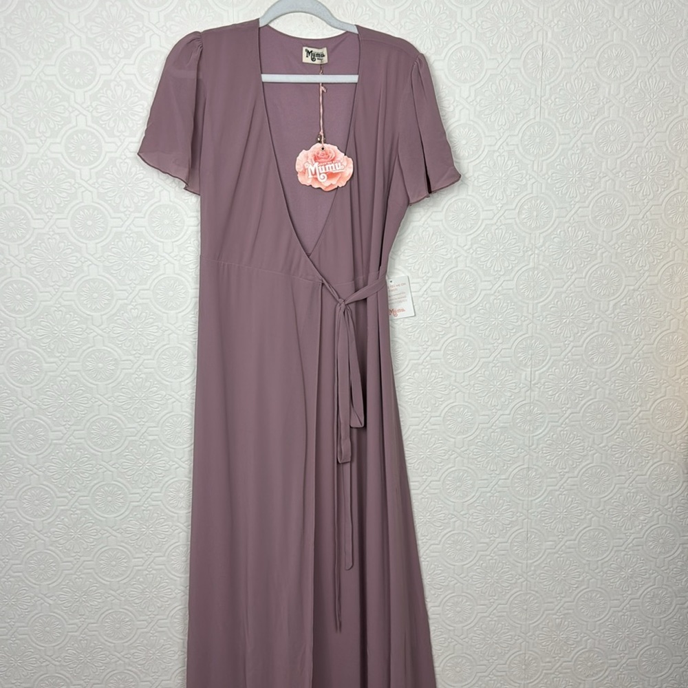 NWT Show Me Your Mumu Noelle Bridesmaid Dress Maxi Wrap Vneck Short Sleeve‎